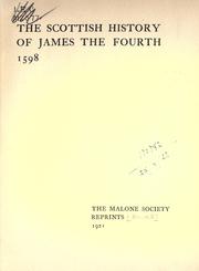 Cover of: Scottish history of James the Fourth, 1598.