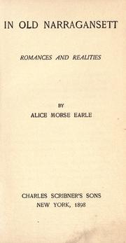 Cover of: In old Narragansett by Alice Morse Earle