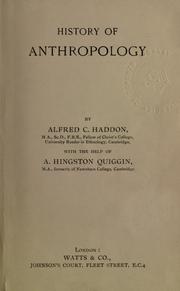 Cover of: History of anthropology