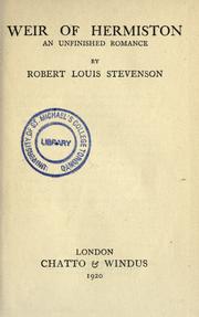 Cover of: Weir of Hermiston by Robert Louis Stevenson