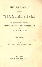 Cover of: The difference between temporal and eternal