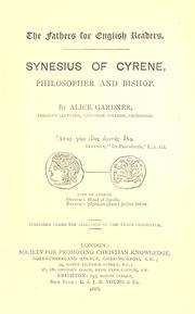 Synesius of Cyrene by Alice Gardner, Alice Gardner