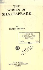 Cover of: The women of Shakespeare. by Frank Harris