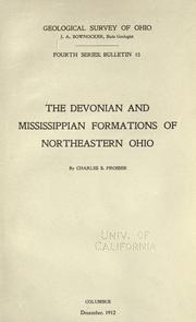 Cover of: The Devonian and Mississippian formations of northeastern Ohio