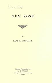 Guy Rose by Earl L. Stendahl