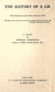 Cover of: The history of a lie by Herman Bernstein