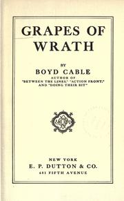 Cover of: Grapes of wrath by Boyd Cable