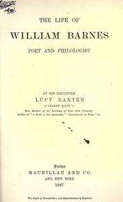 Cover of: The life of William Barnes, poet and philologist