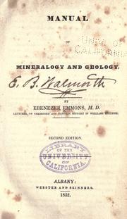 Cover of: Manual of mineralogy and geology by Ebenezer Emmons