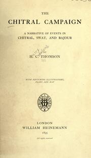 The Chitral campaign by H. C. Thomson