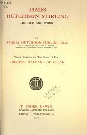 Cover of: James Hutchison Stirling: his life and work