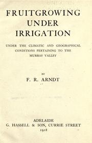 Fruit-growing under irrigation by Franz Rudolf Arndt