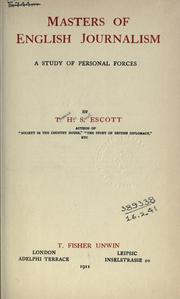 Cover of: Masters of English journalism: a study of personal forces.