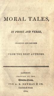 Cover of: Moral tales in prose and verse