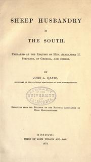 Cover of: Sheep husbandry in the South.