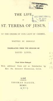 Cover of: The life of St. Teresa of Jesus, of the Order of Our Lady of Carmel by Teresa of Avila