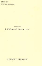 Cover of: Herbert Spencer.