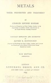 Cover of: Metals by Charles Loudon Bloxam