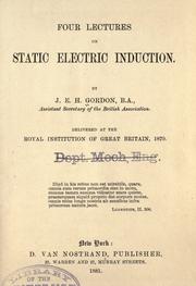 Four lectures of static electric induction ...