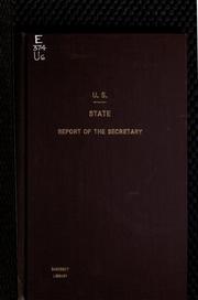 Cover of: [Report of the Secretary of State to the President, of 7th March, 1822, in relation to South American affairs.
