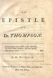 Cover of: An epistle to Dr. Thompson.