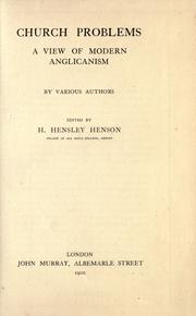 Cover of: Church problems by by various authors ; edited by H. Hensley Henson.