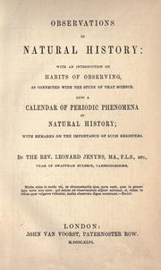cover of Observations in natural history