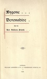 Cover of: Bygone Devonshire.