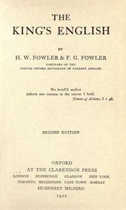 Cover of: The King's English by H. W. Fowler
