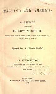 Cover of: England and America by Goldwin Smith