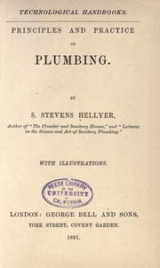 Cover of: Principles and practice of plumbing