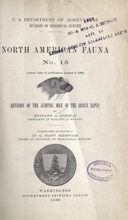 Cover of: Revision of the jumping mice of the genus Zapus.