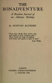 Cover of: The Bonadventure by Edmund Blunden