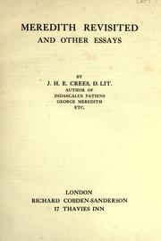 Cover of: Meredith revisited and other essays by Crees, James Harold Edward