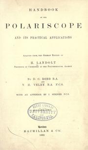 Cover of: Handbook of the polariscope and its pracitcal applications