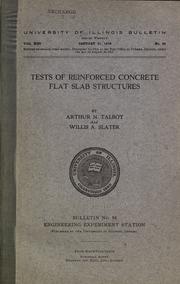 Cover of: Tests of reinforced concrete flat slab structures