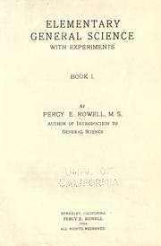 Cover of: Elementary general science with experiments: book 1