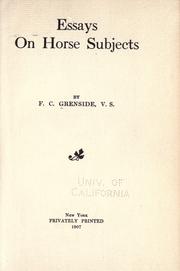 Cover of: Essays on horse subjects