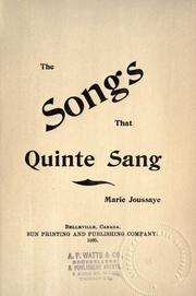 The songs that Quinte sang by Marie Joussaye