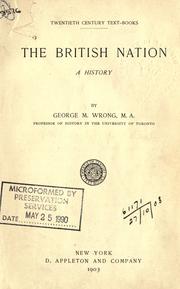 Cover of: The British nation: a history.