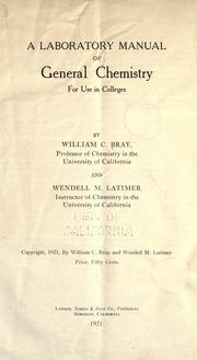 A laboratory manual of general chemistry for use in colleges