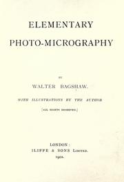 Cover of: Elementary photo-micrography