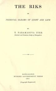 Cover of: The Riks, or, Primeval gleams of light and life