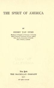 Cover of The spirit of America