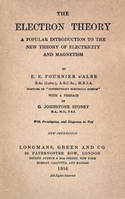 The electron theory by E. E. Fournier d'Albe