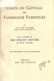 Cover of: Chats on cottage and farmhouse furniture by Arthur Hayden