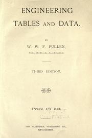 Cover of: Engineering tables and data.