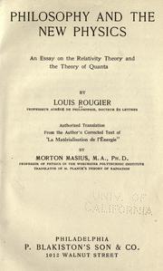 Cover of: Philosophy and the new physics by Louis Auguste Paul Rougier