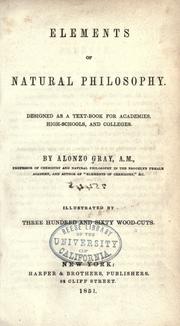 Cover of: Elements of natural philosophy ...