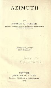 Cover of: Azimuth by George L. Hosmer